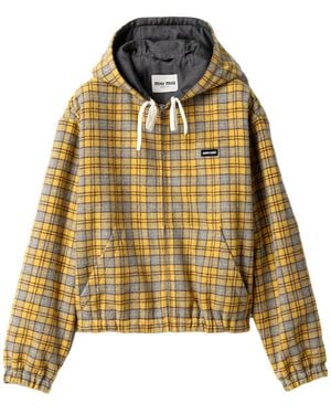 Miu Miu Plaid Blouson Jacket - Metallic