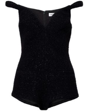 Self-Portrait Off-Shoulder Romper - Black