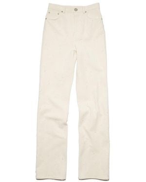 Acne Studios Embroidered Bootcut Jeans - White