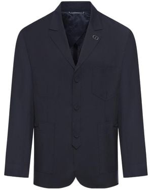 Dior Single-Breasted Suit Jacket - Blue