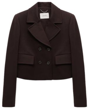 Dorothee Schumacher Double-Breasted Cropped Jacket - Black