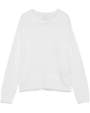 Eleventy Round-Neck Wool Sweater - White