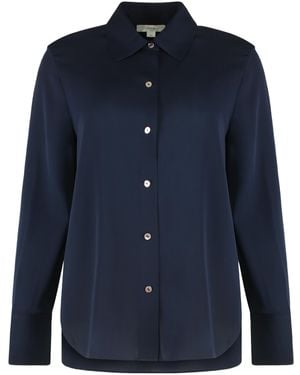 Vince Long-Sleeved Button-Front Shirt - Blue
