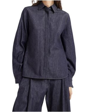 Brunello Cucinelli Embellished Long Sleeved Denim Shirt - Blue