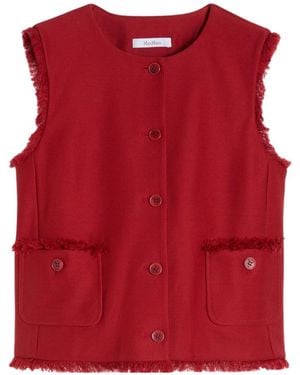 Max Mara Single Breasted Vest - Red