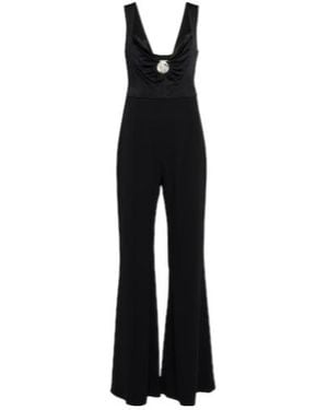 Galvan London Twister Flared Jumpsuit - Black