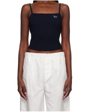 Maison Kitsuné Fox-Motif Tank Top - Blue