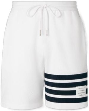 Thom Browne 4-Bar Loopback Shorts - White