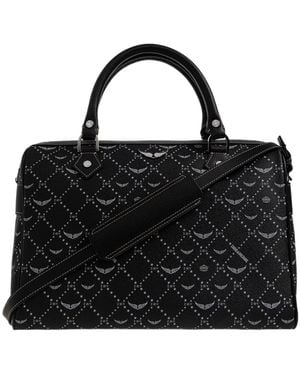 Zadig & Voltaire Monogram Sunny Vibe Medium Satchel - Black