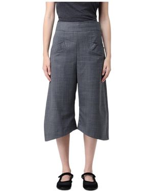 Ganni High-Waist Wide-Leg Pants - Blue