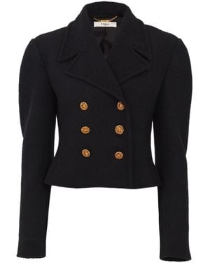 Chloé Double-Breasted Coat - Blue