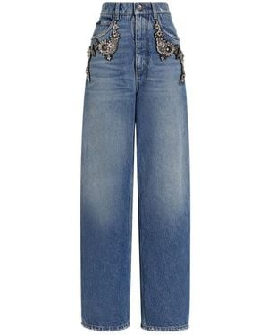 Dolce & Gabbana Embellished Low-Waist Jeans - Blue