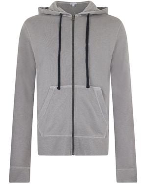 James Perse Zip-Front Hooded Jacket - Grey