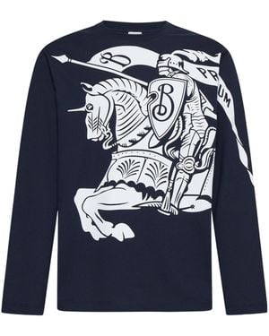 Burberry Ekd Printed Crewneck Sweatshirt - Blue