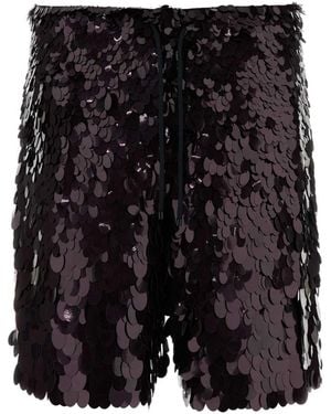 Dries Van Noten Sequin Embellished Bermuda Shorts - Black