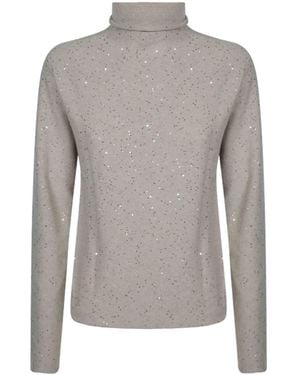 Antonelli Long-Sleeved High-Neck Top - Grey