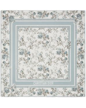 Dior Rosier De 90 Square Scarf - Grey