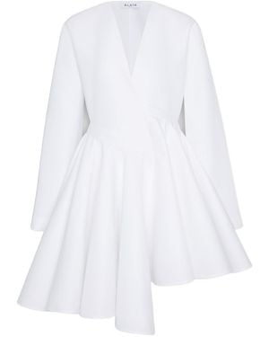 Alaïa Alaïa Asymmetrical V-Neck Short Dress - White