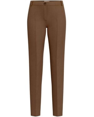 Marella Slim-Fit Stretch Cotton Trousers - Brown