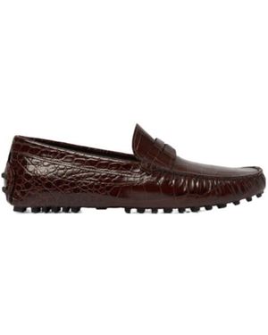 SCAROSSO Michael Almond Toe Loafers - Brown