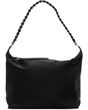 Kara Braided Strap Shoulder Bag - Black