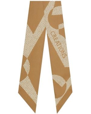 Ferragamo Venna Print Silk Headband - Natural
