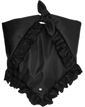 Simone Rocha Pillowcase Ruffled Padded Satchel Bag - Black