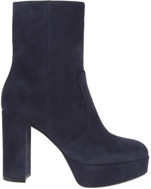 Gianvito Rossi Block Heel Platform Boots - Blue