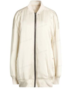 Rick Owens Minimalist Satin Bomber Jacket - White