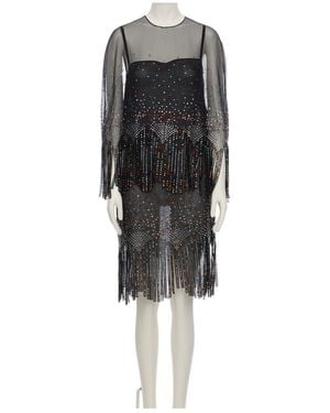 Valentino Round-Neck Dress - Black