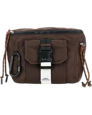 A.P.C. Buckled Zip-Up Messenger Bag - Brown