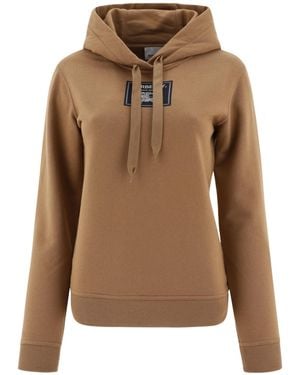 Burberry Logo Patch Drawstring Hoodie - Brown