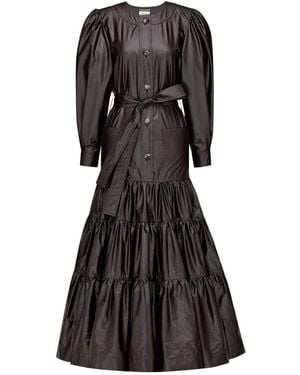 Saint Laurent Saharienne Prairie Dress - Black
