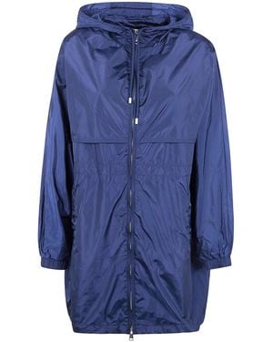 Semicouture Hooded Zip-Up Parka Coat - Blue