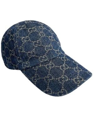 Gucci Gg Cotton Denim Baseball Hat - Blue