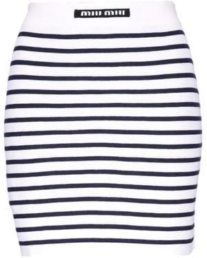 Miu Miu Striped Skirt - Blue