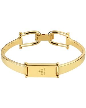 Gucci Stirrup Motif Bangle Bracelet - Metallic