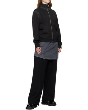 we11done Zippered Long-Sleeved Casual Jacket - Black
