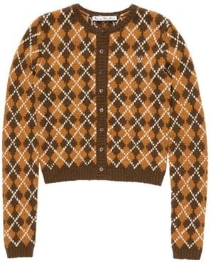 Acne Studios Argyle-Knit Button-Up Cardigan - Multicolor