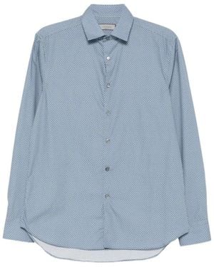 Canali Long-Sleeve Collared Shirt - Blue
