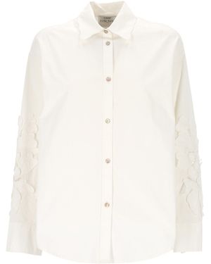 forte_forte Floral Sleeve Shirt - White