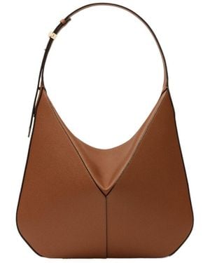 Valextra Vivi Zip-Up Shoulder Bag - Brown