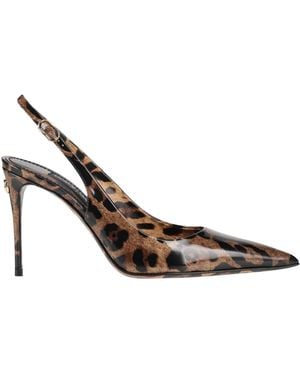 Dolce & Gabbana Leopard Print Courts - Brown
