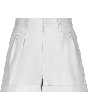 Isabel Marant Minimalist Solidcolor Leather Shorts - White