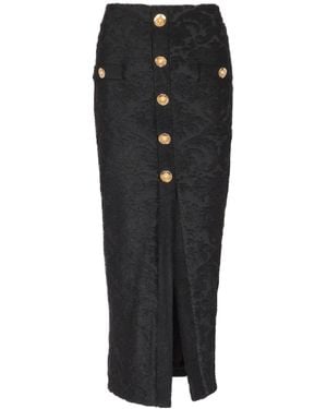 Balmain Midi Skirts - Black