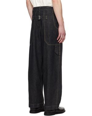 Studio Nicholson Pleated-Detailing Jeans - Black