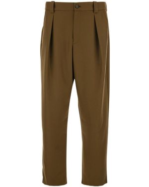 A.P.C. Regular Fit Pleat Detailed Trousers - Green