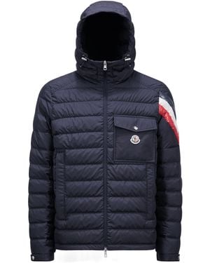 Moncler Berard Zip-Up Short Padded Jacket - Blue