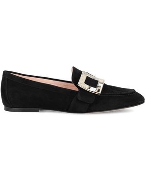 Roger Vivier Logo-Engraved Flat Shoes - Black