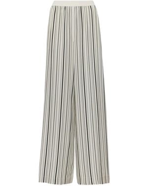 JOSEPH Hulin Striped Wide-Leg Track Pants - Gray